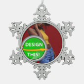 COOL! Sneeuwvlok Ornament - Pewter - Custom (Voorkant)