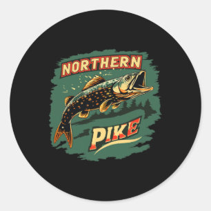 Cool snoek vissen kostuum voor vissen jongens en m ronde sticker