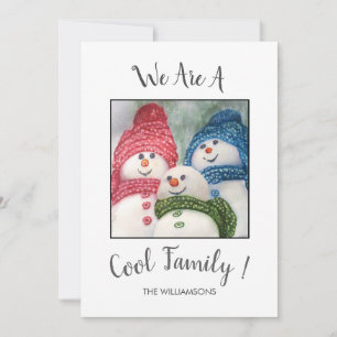 Cool Snow Family Kerstmis Kaart