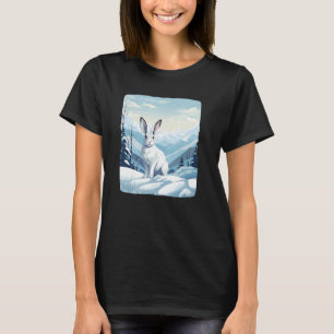 Cool Snow Mountains met Konijn Dieren voor Sneeuw T-shirt