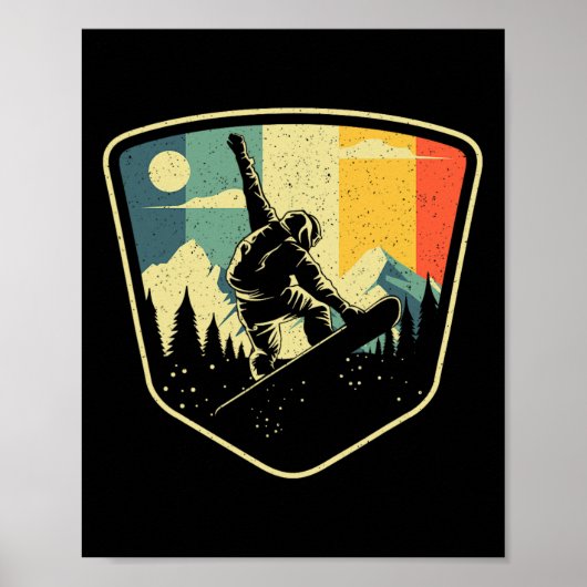 Cool snowboarden ontwerp voor mannen vrouwen  snee poster (Voorkant)
