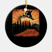 Cool Snowboarden  Snowboarder Sunset Extre Keramisch Ornament (Voorkant)