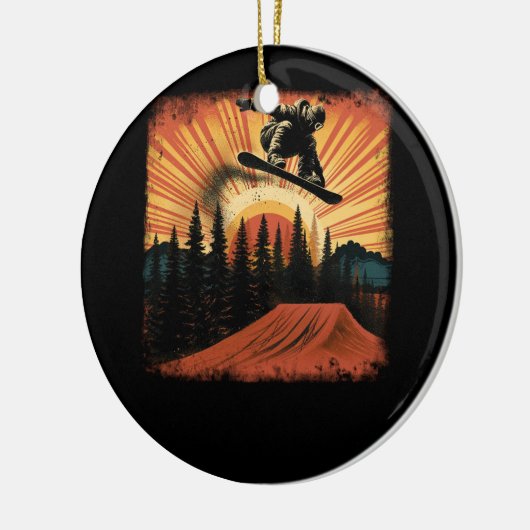 Cool Snowboarden  Snowboarder Sunset Extre Keramisch Ornament (Links)