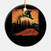 Cool Snowboarden  Snowboarder Sunset Extre Keramisch Ornament (Achterkant)