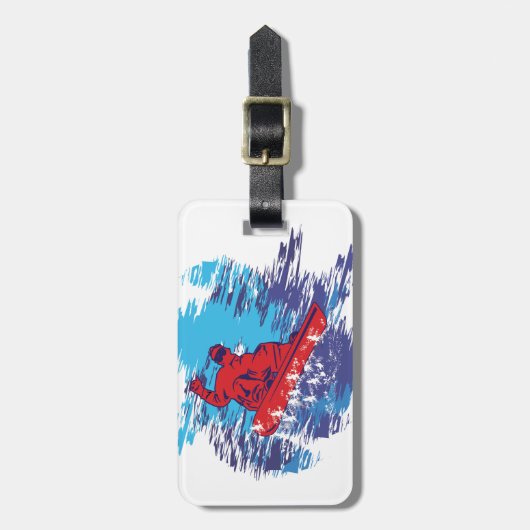 Cool Snowboarder Bagagelabel (Voorkant verticaal)