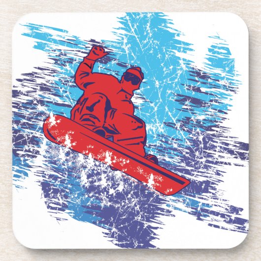 Cool Snowboarder Bier Onderzetter (Voorkant)