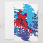Cool Snowboarder Briefpapier (Voorkant / Achterkant)
