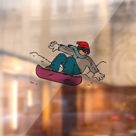 Cool Snowboarder | cadeau voor snowboarden | winte Raamsticker (Vel 2)