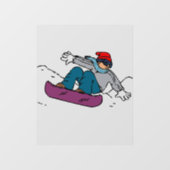 Cool Snowboarder | cadeau voor snowboarden | winte Raamsticker (Vel)