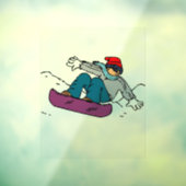 Cool Snowboarder | cadeau voor snowboarden | winte Raamsticker (Vel 3)