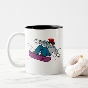 Cool Snowboarder   cadeau voor snowboarden   winte Tweekleurige Koffiemok