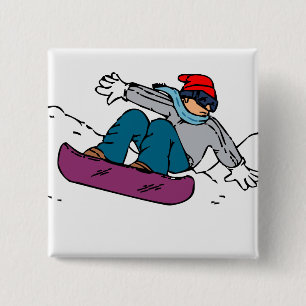 Cool Snowboarder cadeau voor snowboarden winte Vierkante Button 5,1 Cm
