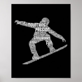 Cool Snowboarder Kleding en Gift Ideeën Mannen Poster