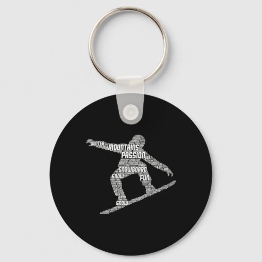 Cool Snowboarder Kleding en Gift Ideeën Mannen Sleutelhanger (Voorkant)