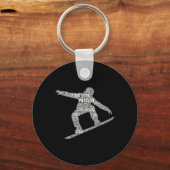 Cool Snowboarder Kleding en Gift Ideeën Mannen Sleutelhanger (Voorkant)