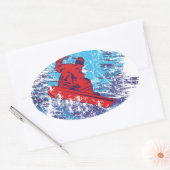Cool Snowboarder Ovale Sticker (Envelop)