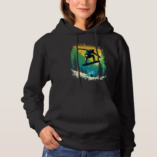 Cool Snowboarder Snowboarding Mountains Ski Men's  Hoodie (Voorkant)