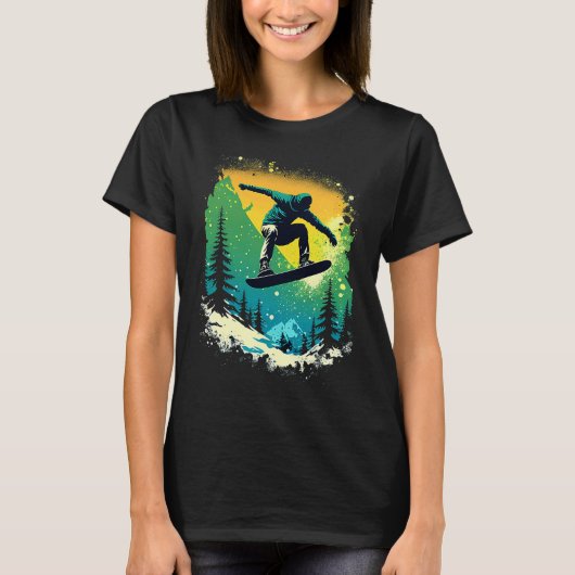 Cool Snowboarder Snowboarding Mountains Ski Men's  T-shirt (Voorkant)