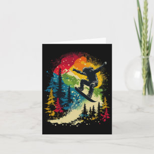 Cool Snowboarder Snowboarding Mountains Trees Mann Kaart