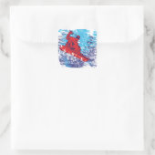 Cool Snowboarder Vierkante Sticker (Tas)