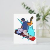 Cool Snowboarder Winter Sports Gift Briefkaart (Staand voorkant)