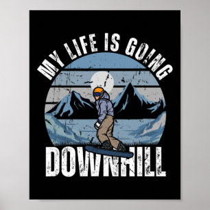 Cool Snowboarding Art voor mannen Snowboardsneeuw Poster