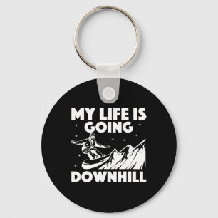 Cool Snowboarding Art voor mannen Snowboardsneeuw Sleutelhanger