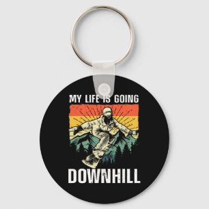 Cool Snowboarding Art voor mannen Snowboardsneeuw Sleutelhanger