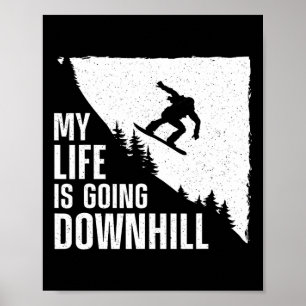 Cool Snowboarding Art voor Mannen Vrouwen Sneeuwbo Poster