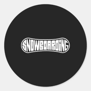 Cool Snowboarding Lettering Snowboard voor Snowboa Ronde Sticker