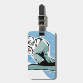 Cool Snowboarding Man Bagagelabel (Voorkant verticaal)