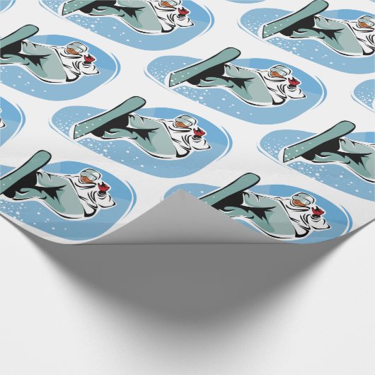 Cool Snowboarding Man Cadeaupapier (Hoek)