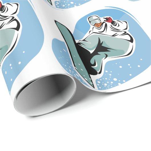 Cool Snowboarding Man Cadeaupapier (Rol Hoek)