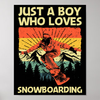 Cool Snowboarding ontwerp voor jongens Kinder snow Poster