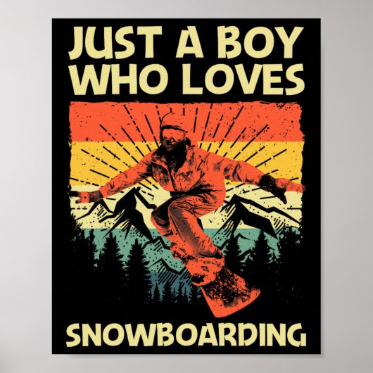 Cool Snowboarding ontwerp voor jongens Kinder snow Poster (Voorkant)