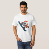 Cool Snowboarding Santa Classic T-shirt (Voorkant volledig)