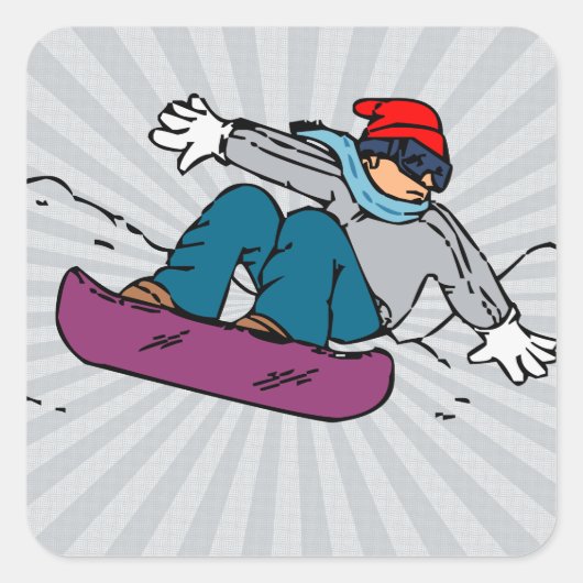 Cool Snowboarding | Snowboardliefhebbers |snowboar Vierkante Sticker (Voorkant)