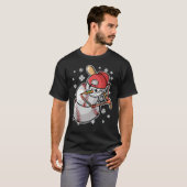 Cool Snowman Baseball Player Baseball Bat Christma T-shirt (Voorkant volledig)