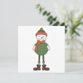 Cool Snowman Bedankkaart (Staand voorkant)