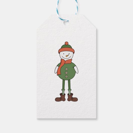 Cool Snowman Cadeaulabel (Achterkant)