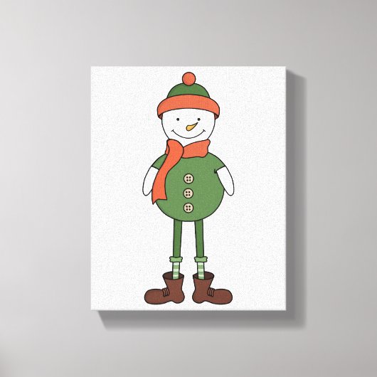 Cool Snowman Canvas Afdruk (Voorkant)