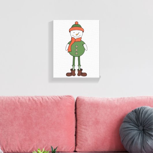 Cool Snowman Canvas Afdruk (Insitu (Woonkamer))