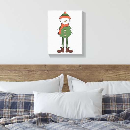 Cool Snowman Canvas Afdruk (Insitu (Slaapkamer))