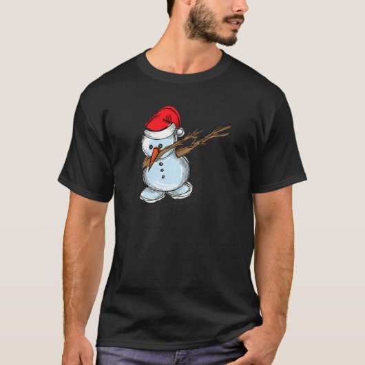 Cool Snowman Dab Dabbing Dancing Christmas Xmas Pa T-shirt (Voorkant)
