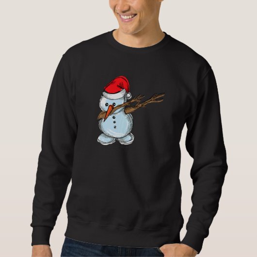 Cool Snowman Dab Dabbing Dancing Christmas Xmas Pa Trui (Voorkant)
