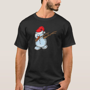 Cool Snowman Dab dansend kerstfeest Pa T-shirt
