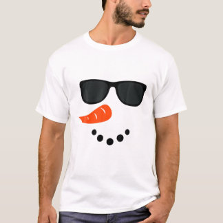 Cool Snowman Face Kerstmis Funny Santa Claus Xmas T-shirt