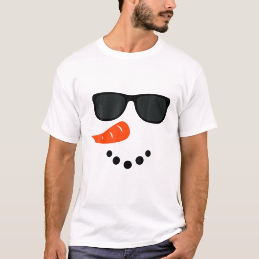 Cool Snowman Face Kerstmis Funny Santa Claus Xmas T-shirt (Voorkant)