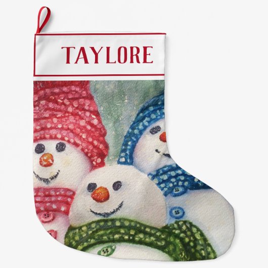 Cool Snowman Family Grote Kerstsok (Voorkant)