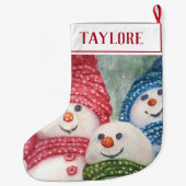 Cool Snowman Family Grote Kerstsok (Achterkant)